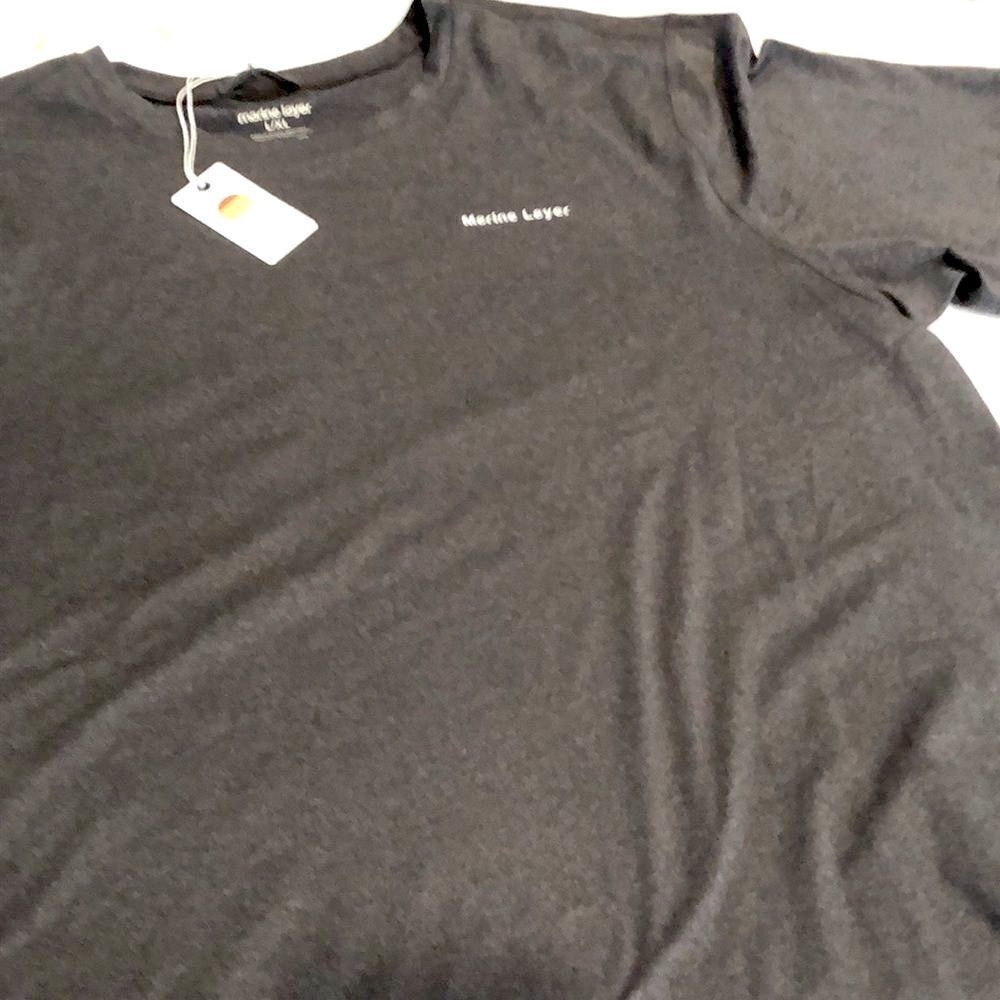 Pre Owned Marine Layer Logo Sport Crew Performance  T Shirt Mens Larger L/XL